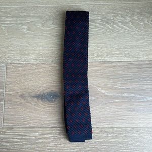 Blue Printed Knit Tie